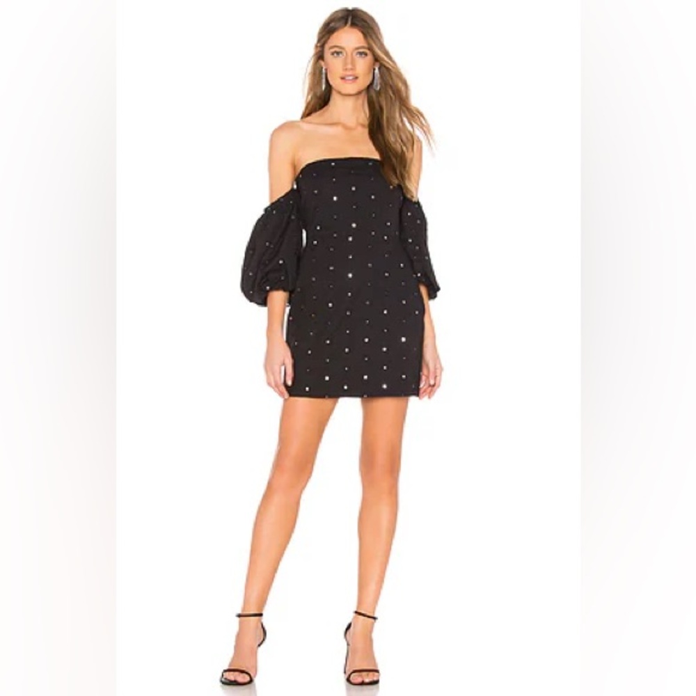 Lovers + Friends Daisy Off Shoulder Mini Dress Black Small NWT REVOLVE